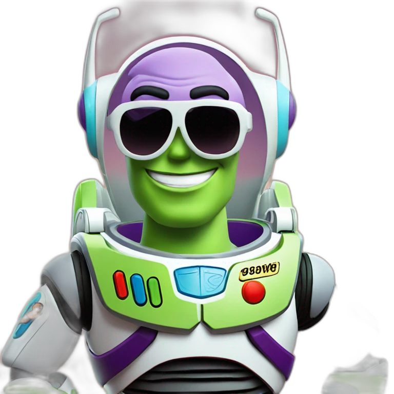 Buzz lightyear with sunglasses eat icecream emoji