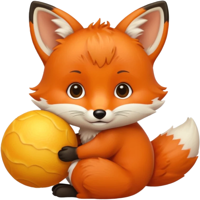 Baby fox holding a sun ☀️🦊 emoji