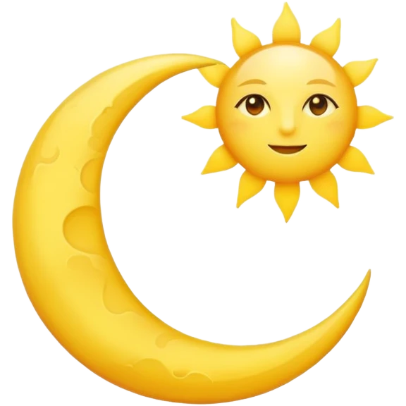 Crescent moon and sun emoji