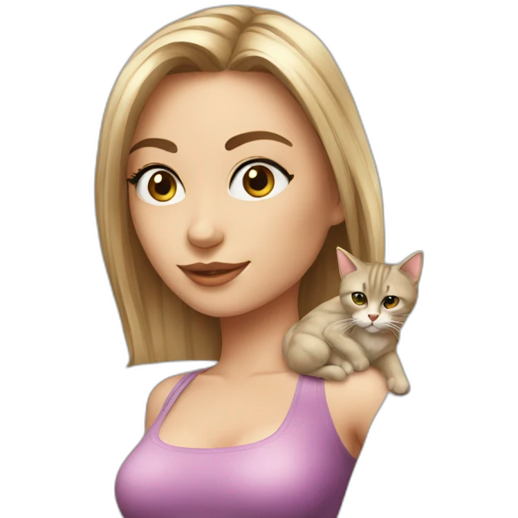 Sexy girl with cat emoji