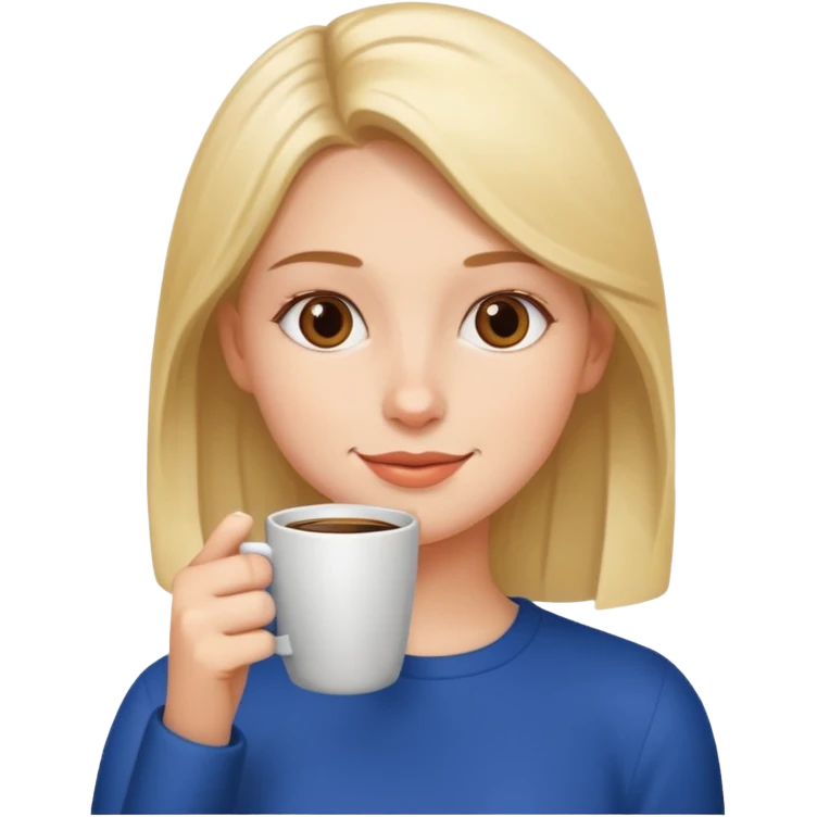 دختری که قهوه میخورد emoji