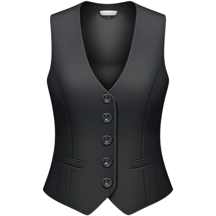 just a black women's vest garment with 3 buttons, no background, no model, only the clothing item emoji
