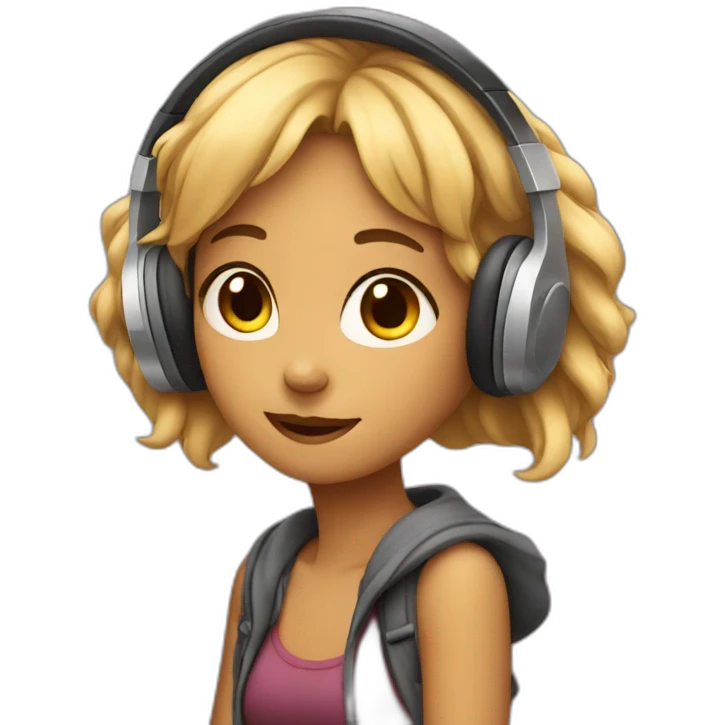 Girl listening music emoji