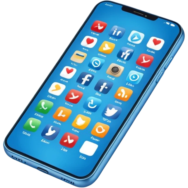 Ad on phone blue colors social media emoji