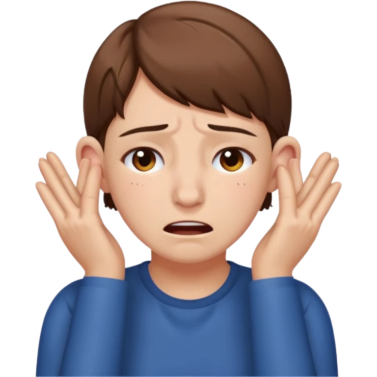 person covering ears, wincing in pain emoji