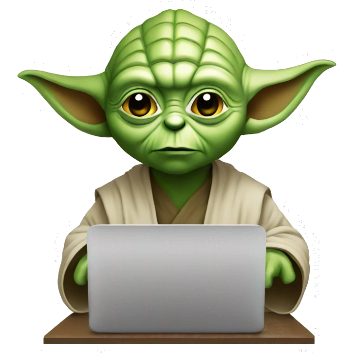 editor yoda with laptop emoji