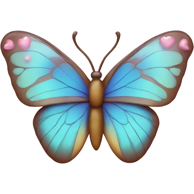 Butterfly with hearts emoji