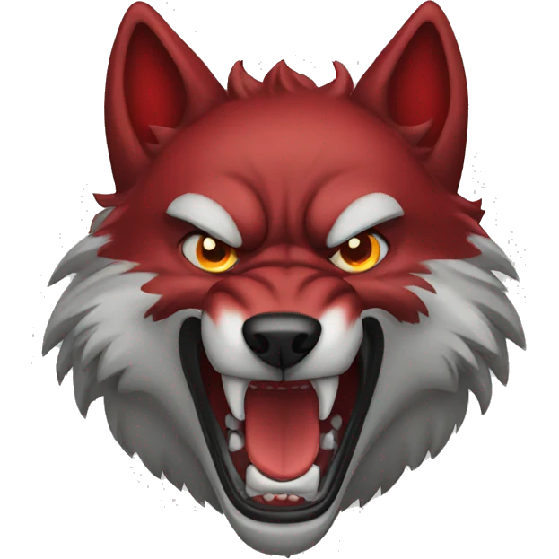 Red angry wolf emoji