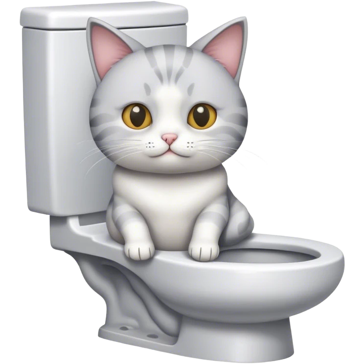 Cat sitting on toilet  emoji