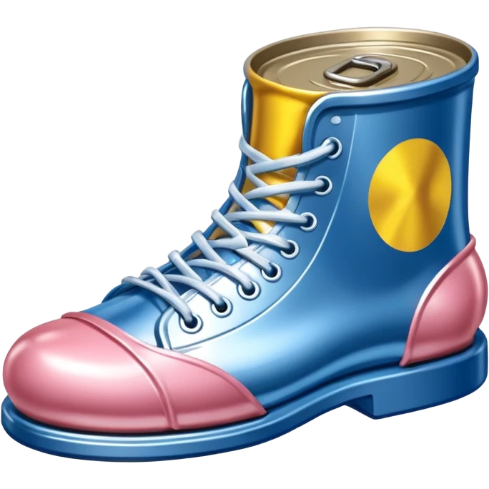 Jeff Koons style spam can shoe sculpture  emoji