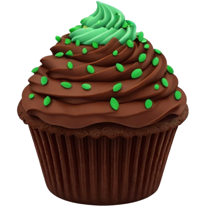 chocolate mint cupcate emoji
