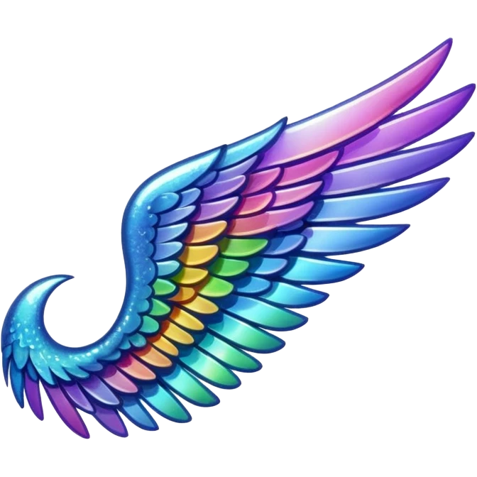 a wing with bling effect emoji