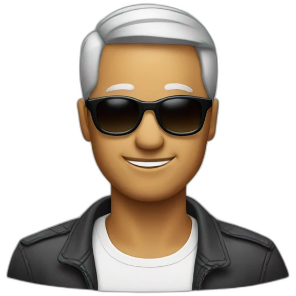 40 years with short hair, sunglass emoji