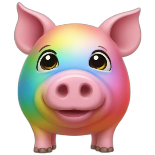 rainbow pig emoji