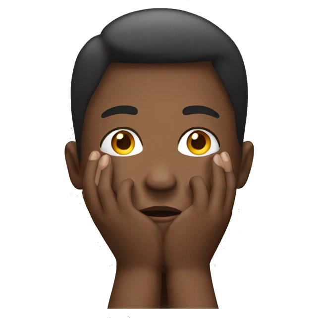 Hands on face emoji