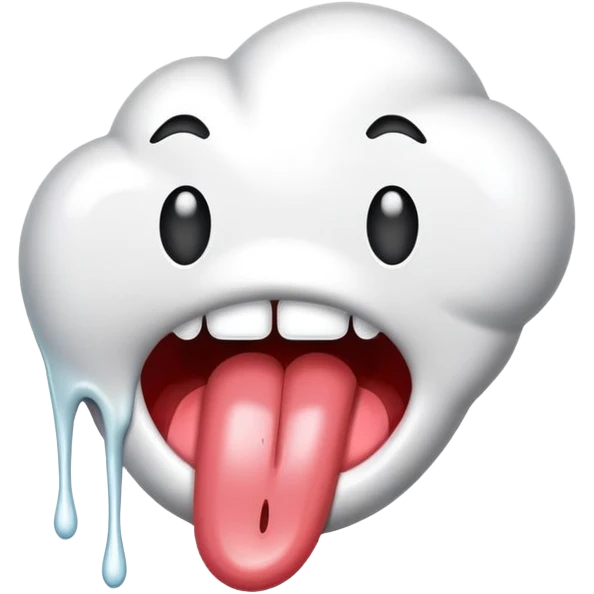 Tongue with white paint emoji