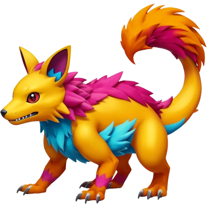  colorful modern Fakémon-Pokémon-Digimon-Vernid-creature (full body) emoji