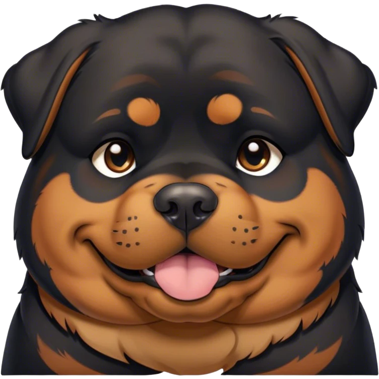 Cinematic Meme-Worthy Chubby Sleeping Rottweiler Portrait Emoji, Head resting peacefully with a contented smile, featuring a delightfully chubby build and a luxuriously soft black and tan fur, eyes shut in a serene nap, Simplified yet hilariously adorable features, highly detailed, glowing with a soft, drowsy light, high shine, relaxed and utterly lovable, stylized with an air of playful laziness, bright and endearing, soft glowing outline, capturing the essence of a comically sleepy guardian, so meme-worthy it feels like it could instantly become the next viral sensation of adorable slumber! emoji