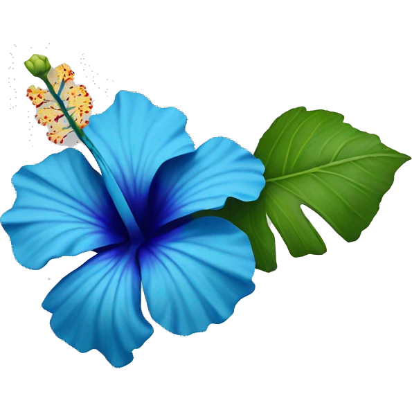 Blue hibiscus flower emoji
