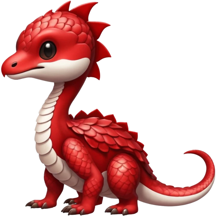 Cute cool scaley white red dark-brown animal hybrid Fakemon full body emoji