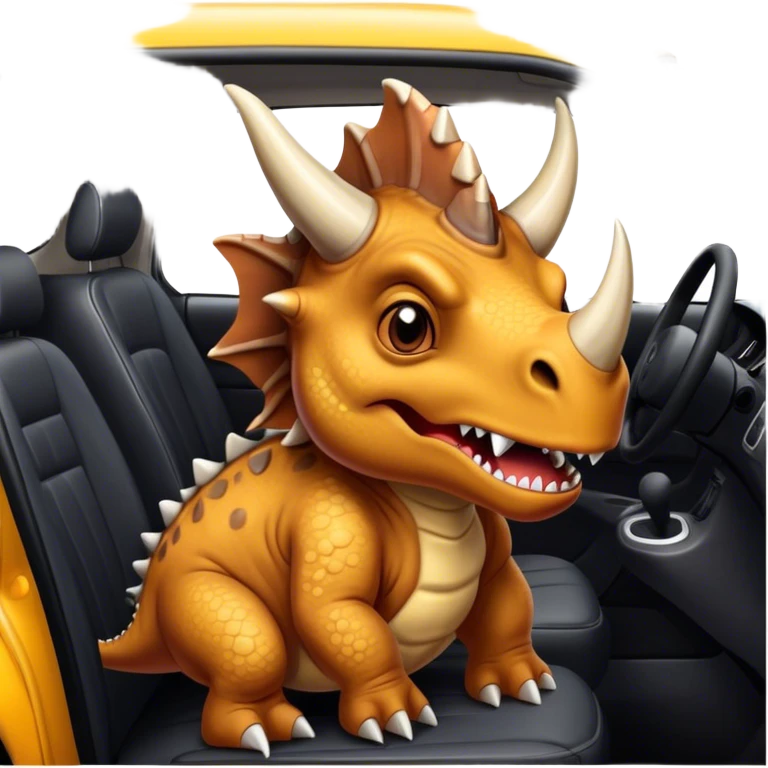 angry office triceratops in the back seat of the taxi emoji