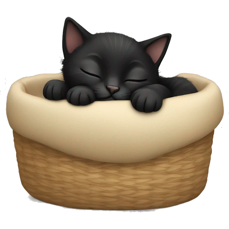 Black kitten sleeping  emoji