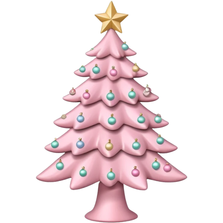 pastel pink christmas tree emoji