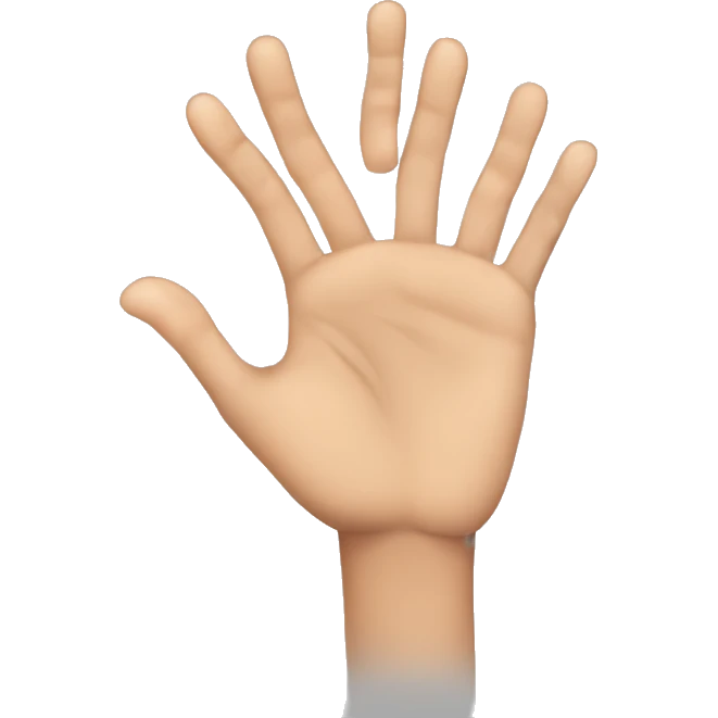hand doing an L shape with meñique, anular and medio fingers down emoji