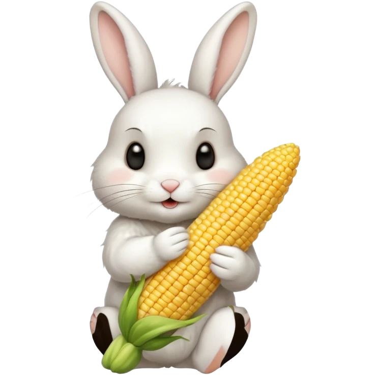 rabbit eating corn emoji