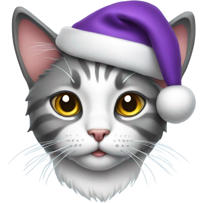 Cat with purple Santa hat emoji