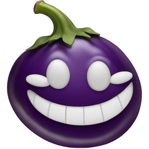 an emoji eating purple egpl emoji