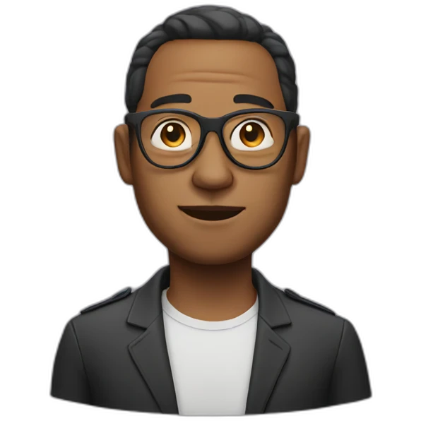 Man with tunnel earrings and glasses  emoji