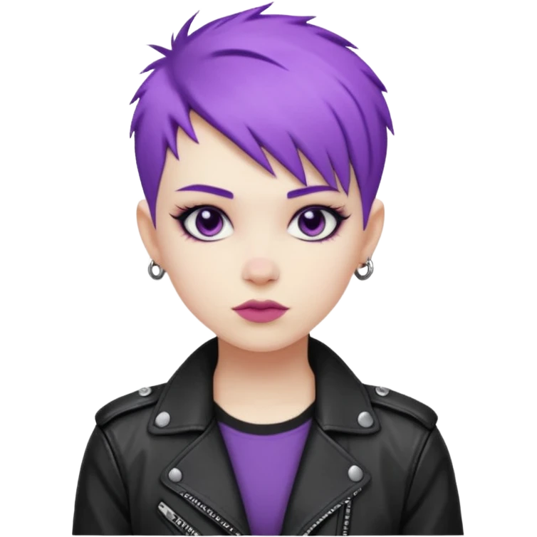 Cool Punk with Short Purple Hair emoji