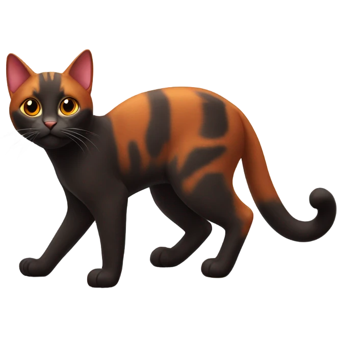 Red and dark cat playing emoji