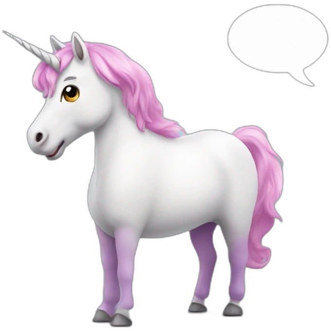 unicorn with speech bubble emoji