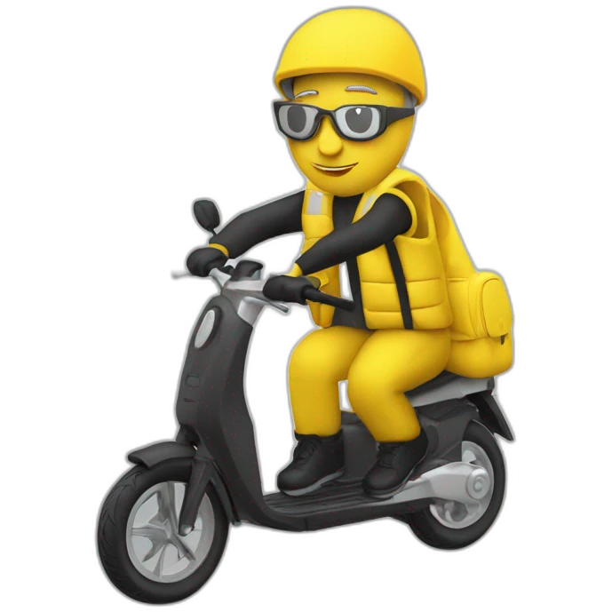 trotinette bald gilet jaune emoji