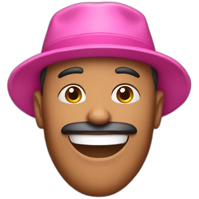 Man wearing a pink hat emoji