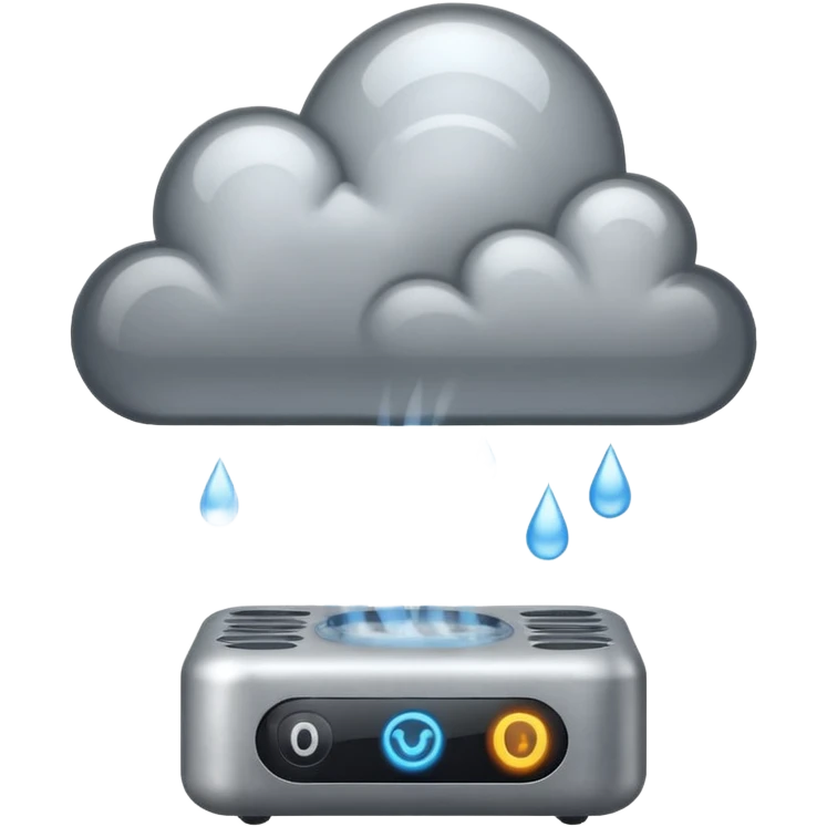 rain creating  machine  with smoke coming out  emoji
