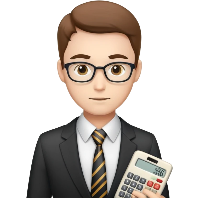 professional accountant with tie and calculator emoji