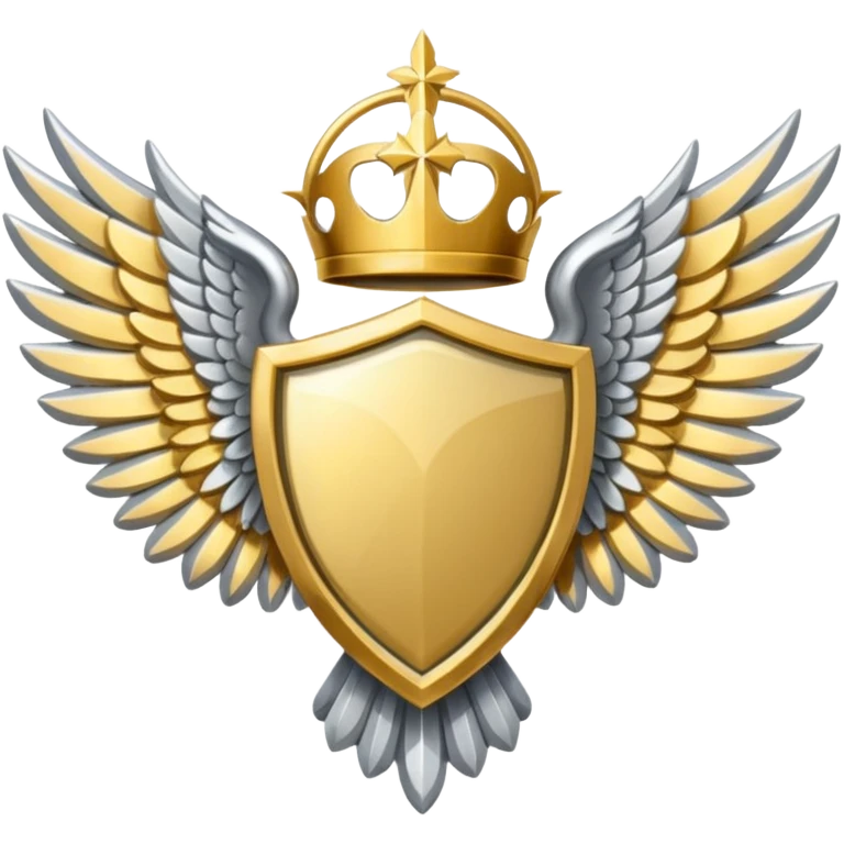 Holy Saint  Emblem with Silver wings emoji