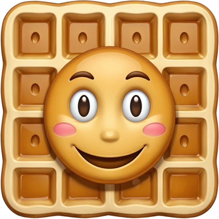 smiling waffle emoji