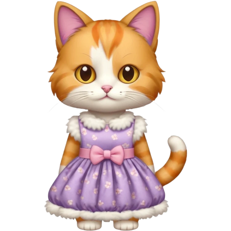 Cat wearing a dress emoji