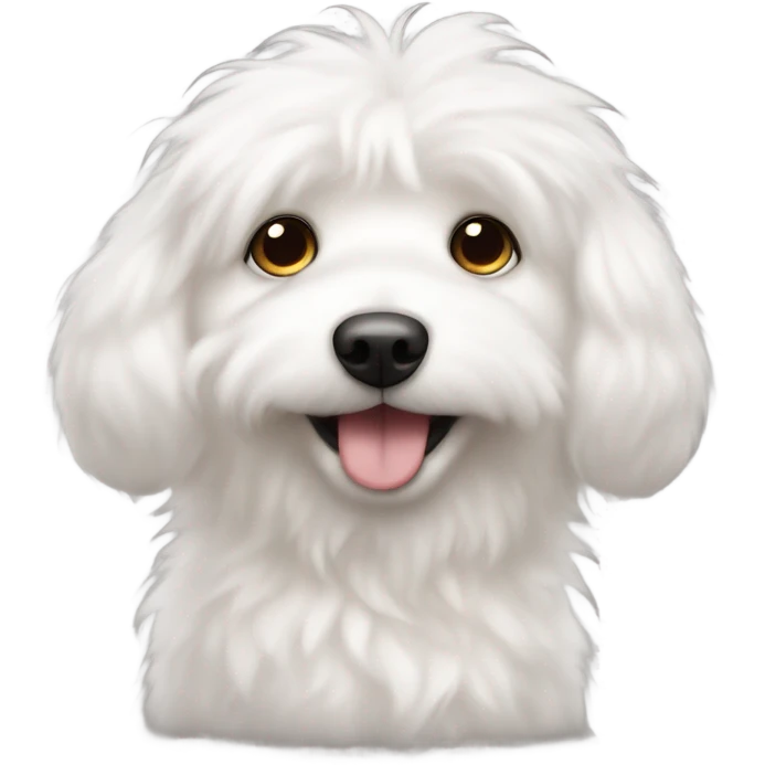 white fluffy dog meatball nose face angel emoji