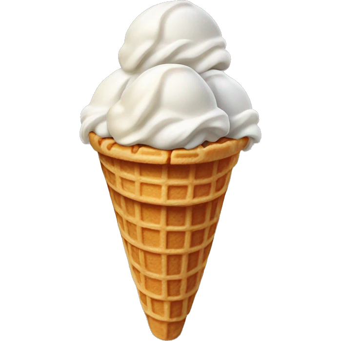 Ice cream on waffle cone with four scoops emoji