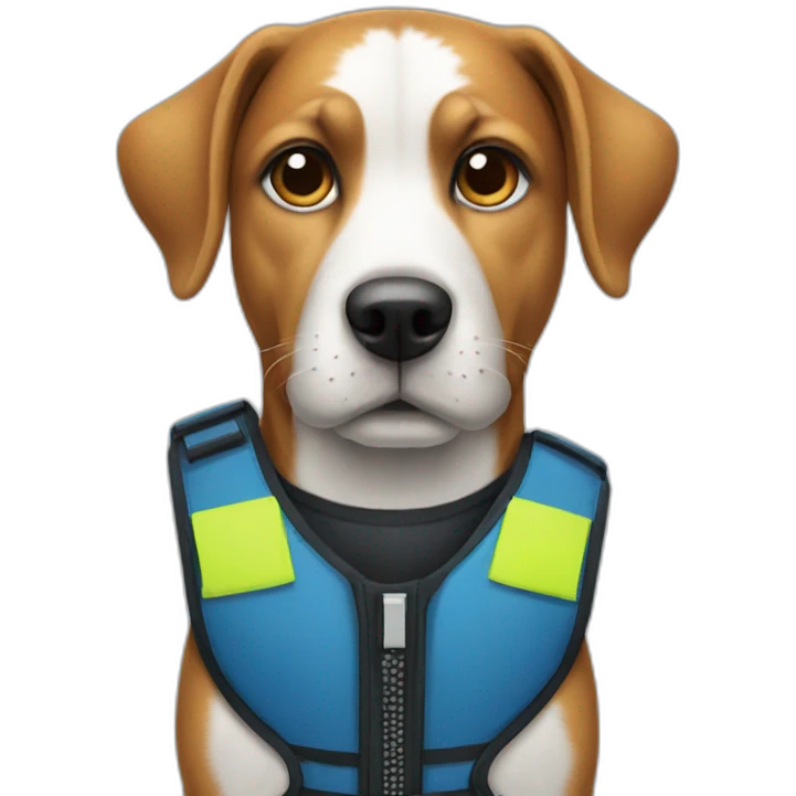 Dog with a security vest  emoji