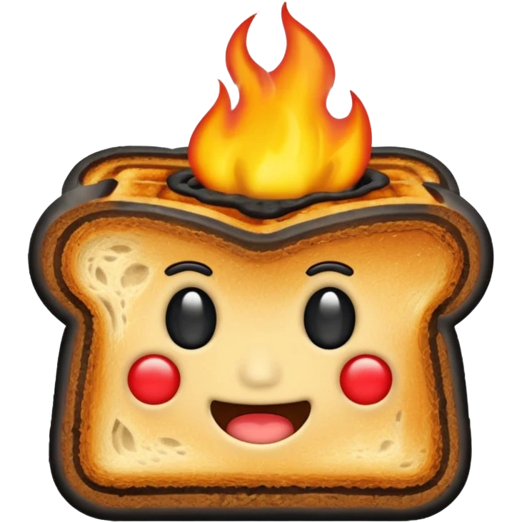 flaming burnt toast emoji