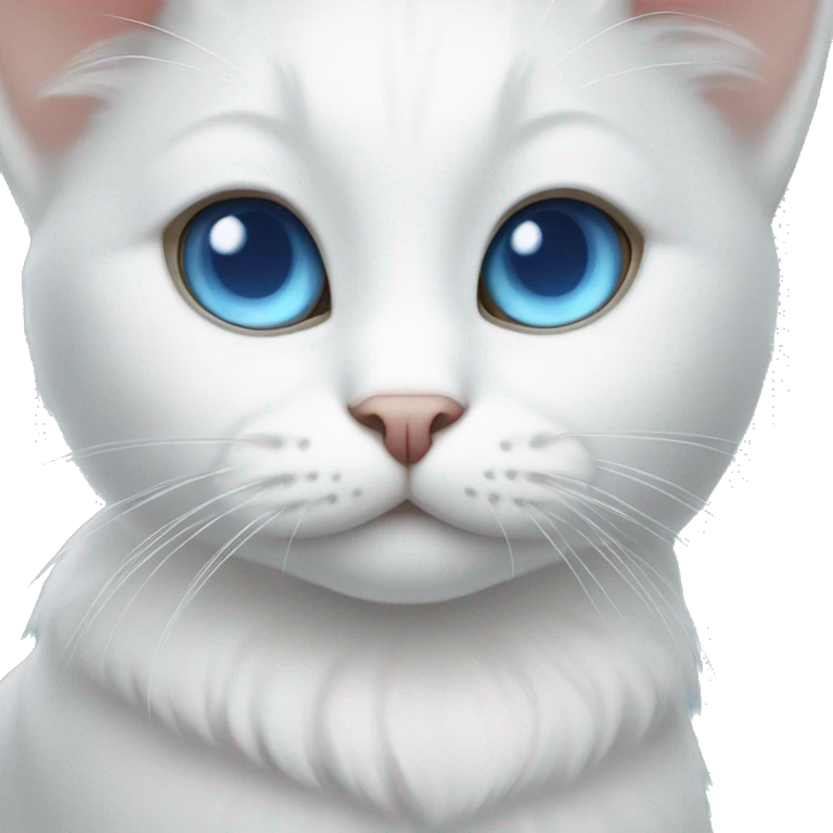 White cat with blue eyes emoji