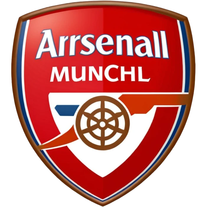A logo Shape Like Arsenal With Nams Bastard München And Colors Brown And Red In The Middle emoji