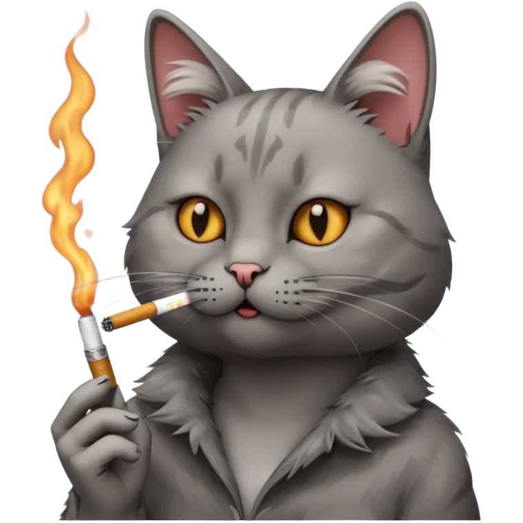 Cat smoking cigarette  emoji