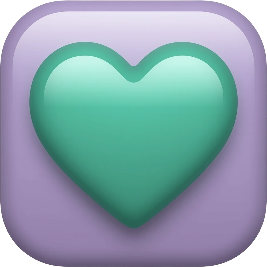 Dark purple #742948 and green #D8FFA1 ios heart emoji